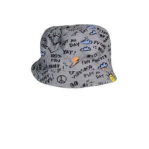 Gyymboree Graffi Letter Print Grey Bucket Hat Baby Size 0-6 Months NEW